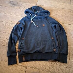 NAKETANO Brave New Word Women's Hoodie Heather‎ Gray Long Sleeve M (1375)